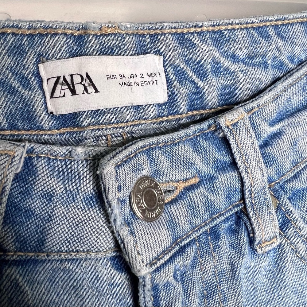 Zara Blue Wide-Leg Jeans - Picture 9 of 11